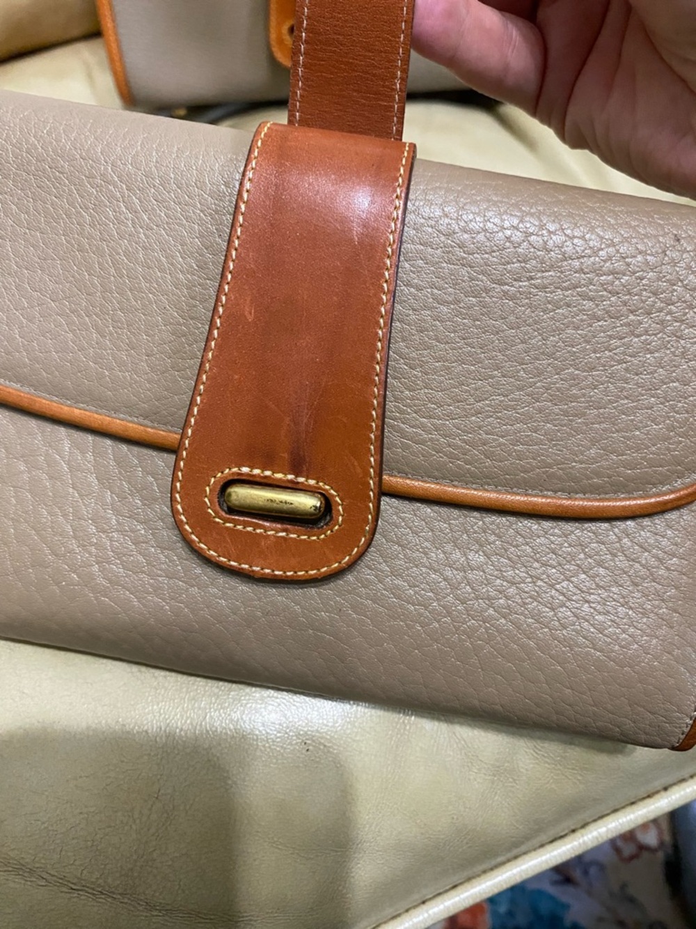 LKNW Dooney & Bourke Essex + EUC Key Fob Charm & Wallet Taupe AWL Pebbled Bundle - Picture 11 of 16